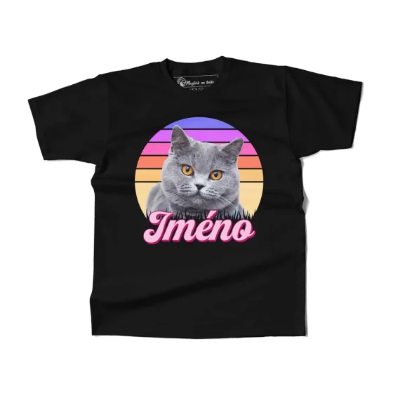 PÃ¡nskÃ© triÄko Retrowave koÄka