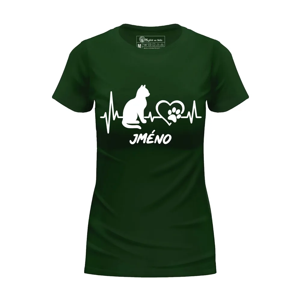 DÃ¡mskÃ© triÄko Cat Heartbeat