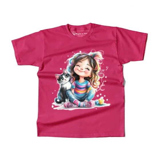 DÄ›tskÃ© triÄko Girl With Cat
