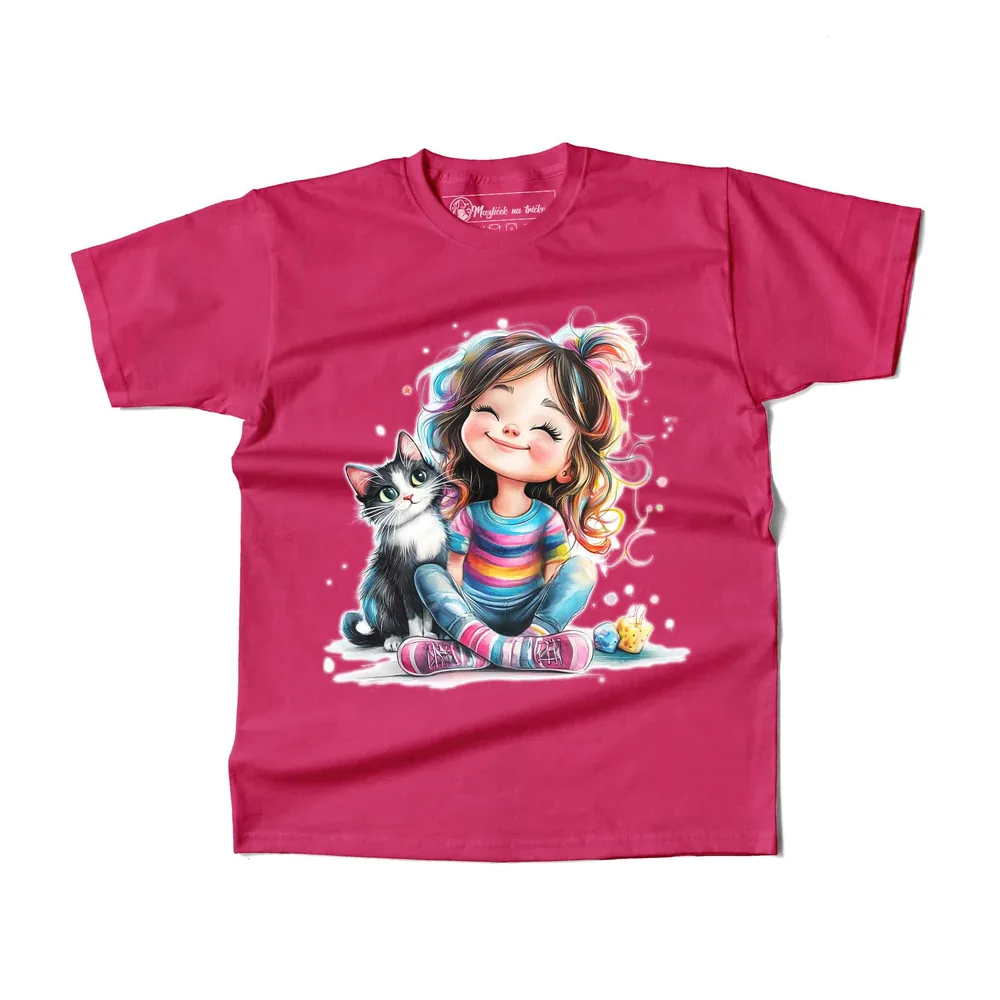 DÄ›tskÃ© triÄko Girl With Cat
