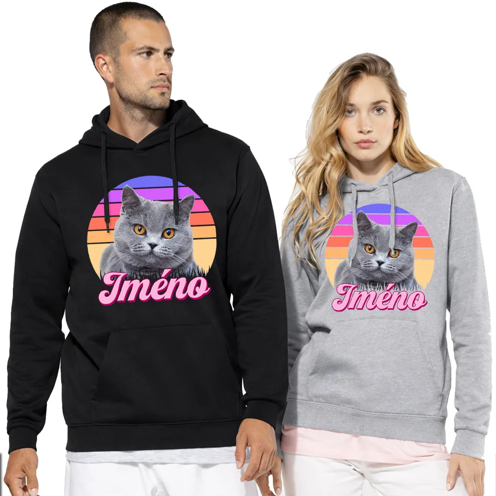 PÃ¡nskÃ¡ mikina Retrowave koÄka