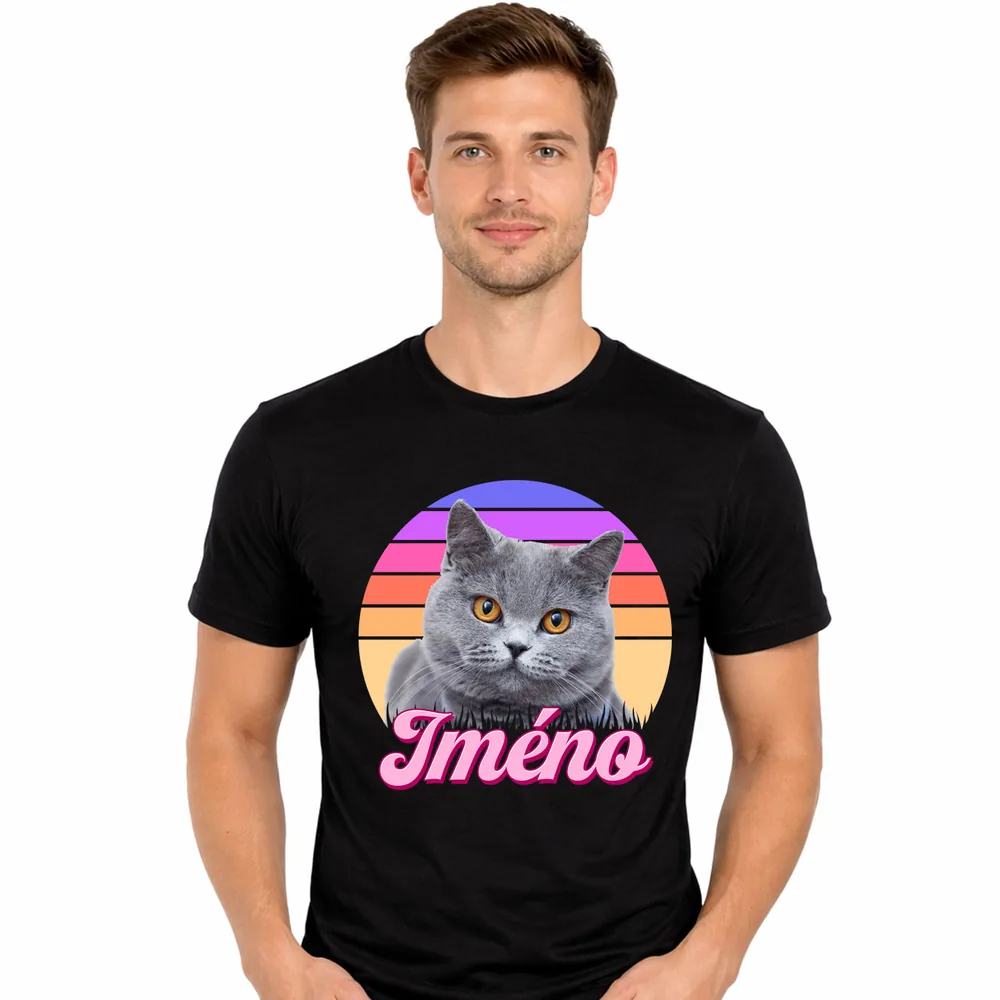 PÃ¡nskÃ© triÄko Retrowave koÄka