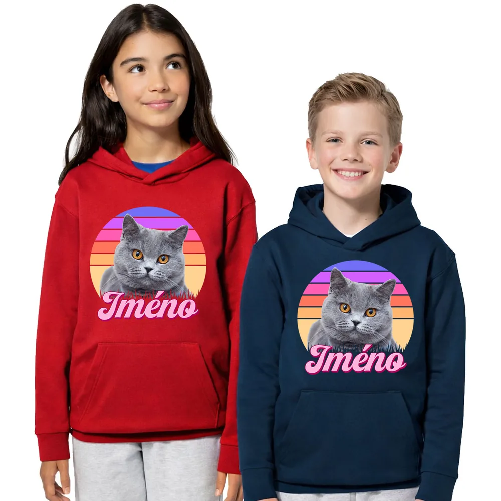 DÄ›tskÃ¡ mikina Retrowave koÄka