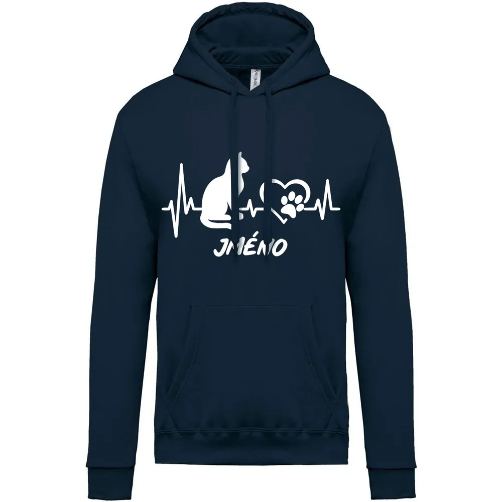 DÄ›tskÃ¡ mikina Cat Heartbeat — NÃ¡moÅ™nickÃ¡ modrÃ¡
