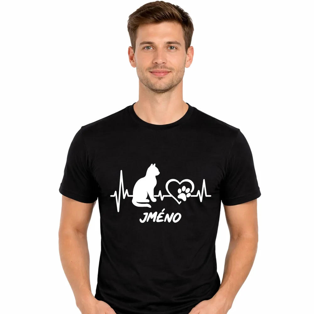 PÃ¡nskÃ© triÄko Cat Heartbeat