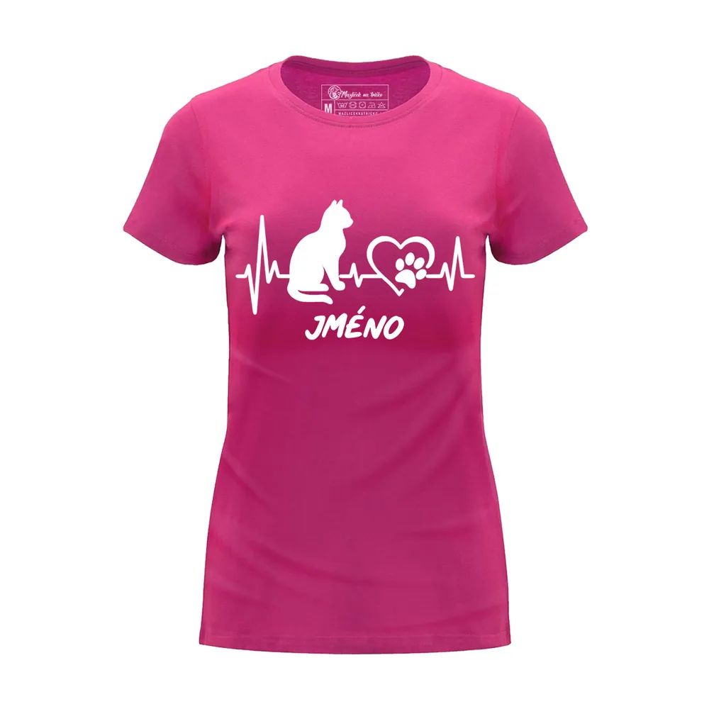 DÃ¡mskÃ© triÄko Cat Heartbeat — RÅ¯Å¾e